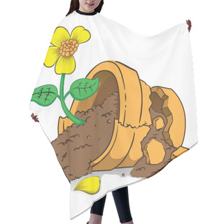 Personality  Illustration Of A Fallen Broken Vessel. Ideal For Institutional And Educational Materials Hair Cutting Cape
