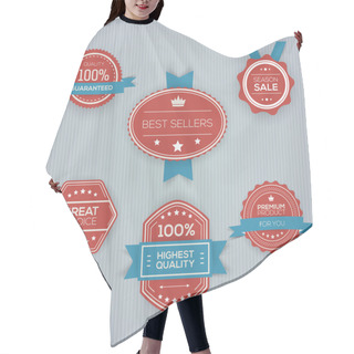 Personality  Shopping Labels Collection Vector Illustration  Hair Cutting Cape
