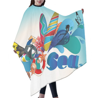 Personality  Travel Banner Vector Illustration   Hair Cutting Cape