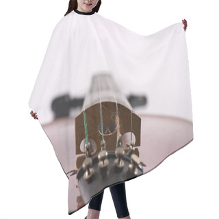 Personality  Old Acoustic Guitar With A Black Background Hair Cutting Cape