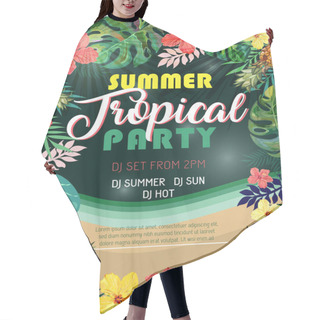 Personality  Summer Tropical Party Design Poster Or Flyer. Hair Cutting Cape