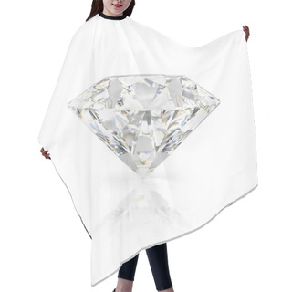 Personality  A Beautiful Sparkling Diamond On A Light Reflective Surface. 3d Image. Isolated White Background. Hair Cutting Cape