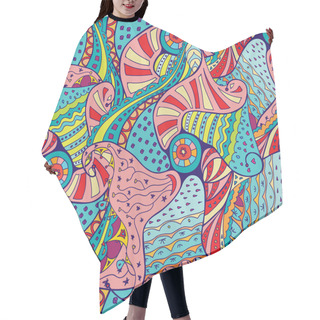 Personality  Vector Abstract Doodle Pattern Hair Cutting Cape