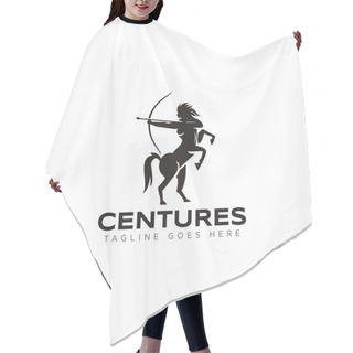 Personality  Archer Logo, With Woman Centaur Vector Hair Cutting Cape