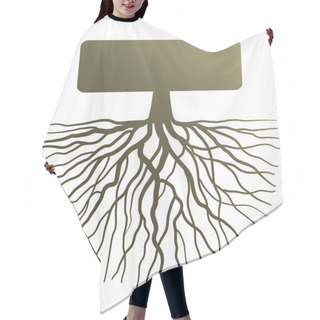 Personality  Concept With Tree Root Hair Cutting Cape
