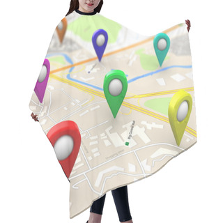 Personality  City Maps With Colorful Targets Hair Cutting Cape
