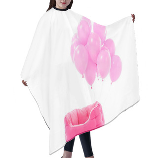 Personality  Pink Pet Bed With Balloons Isolated On White Hair Cutting Cape
