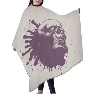 Personality  Human Skull. Vector Format Hair Cutting Cape