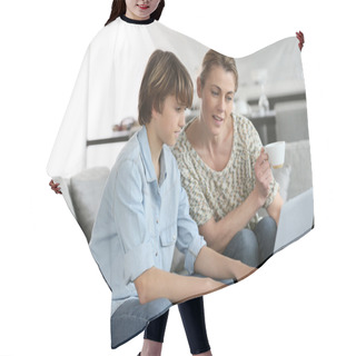Personality  Mother Looking After Son Hair Cutting Cape