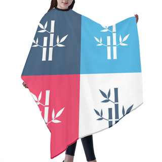 Personality  Bamboo Plants Of Spa Blue And Red Four Color Minimal Icon Set Hair Cutting Cape