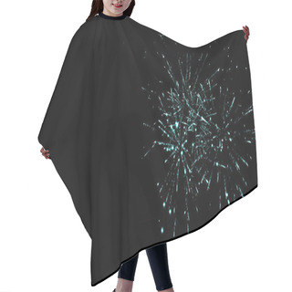 Personality  Green Festive Fireworks In Dark Night Sky, Isolated On Black Hair Cutting Cape