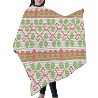 Personality  Color Knitted Christmas Seamless Pattern Hair Cutting Cape