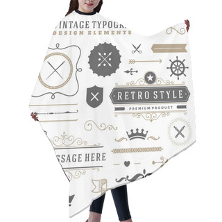 Personality  Retro Vintage Typographic Design Elements Hair Cutting Cape