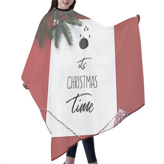 Personality  Christmas Card With Fir Tree Branch  Hair Cutting Cape