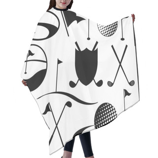 Personality  Black And White Golf Icons Hair Cutting Cape