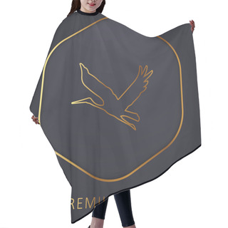 Personality  Bird Flying Shape Golden Line Premium Logo Or Icon Hair Cutting Cape