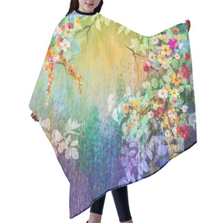 Personality  Abstract Floral Watercolor Painting Hair Cutting Cape