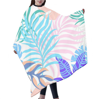 Personality  Seamless Pattern With Floral Elements. Hair Cutting Cape