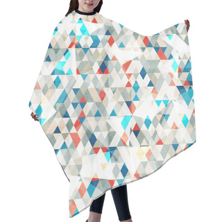 Personality  Abstract Blue Glass Triangles Seamless With Grunge Effect Hair Cutting Cape