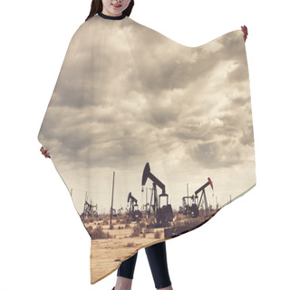 Personality  Oil Field In Desert, Oil Production Hair Cutting Cape
