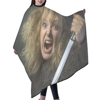 Personality  Psychotic Woman Hair Cutting Cape