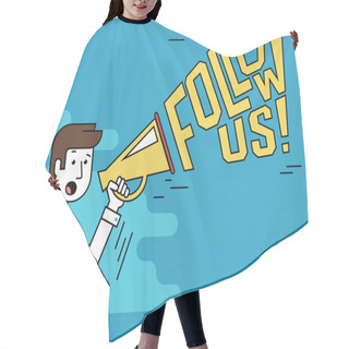 Personality  Megaphone With Typography Design For Social Networks Hair Cutting Cape