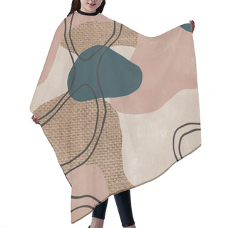 Personality  Seamless Organic Rounded Curvy Shapes On Burlap Hair Cutting Cape