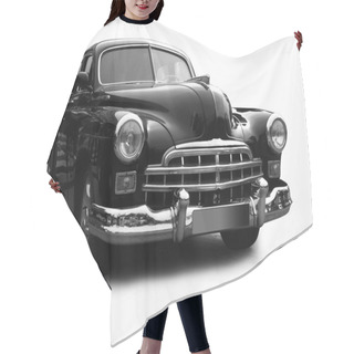 Personality  Black A Retro The Car On A White Background. Isolated Hair Cutting Cape