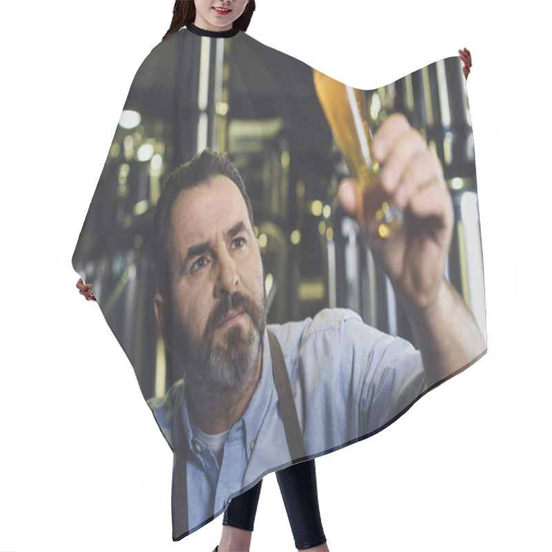 Personality  Brewery Worker With Glass Of Beer Hair Cutting Cape