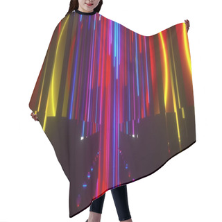 Personality  Space Neon Composition, Computer Generated. 3d Rendering Of Virtual Background Hair Cutting Cape