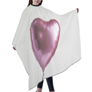 Personality  Heart-shaped Pink Balloon Isolated On White Hair Cutting Cape