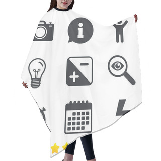 Personality  Photo Camera Icon. Flash Light And Exposure. Hair Cutting Cape