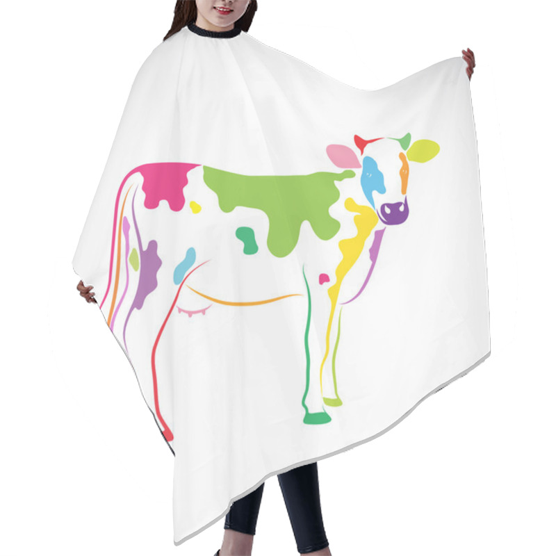 Personality  Vector image of an cow on white background hair cutting cape