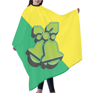 Personality  Bells Green And Yellow Modern 3d Vector Icon Logo Hair Cutting Cape