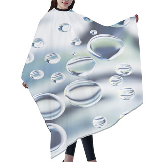Personality  Beautiful Transparent Water Drops On Light Blurred Background Hair Cutting Cape