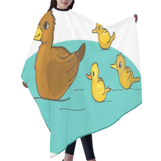 Personality  Duck With Ducklings Hair Cutting Cape