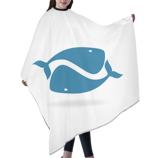 Personality  Vector Image Of A Big Whale. Hair Cutting Cape