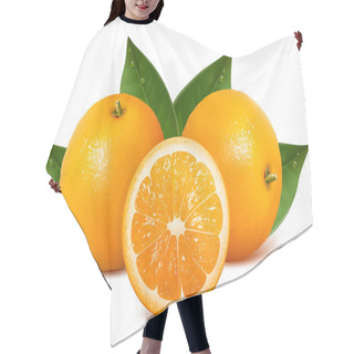 Personality  Vector Fresh Ripe Oranges With Leaves Hair Cutting Cape
