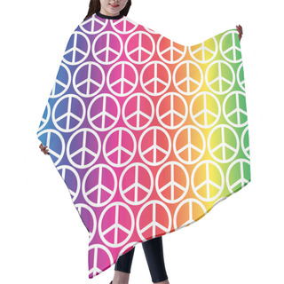 Personality  Pattern Of Rainbow Peace Signs  Hair Cutting Cape