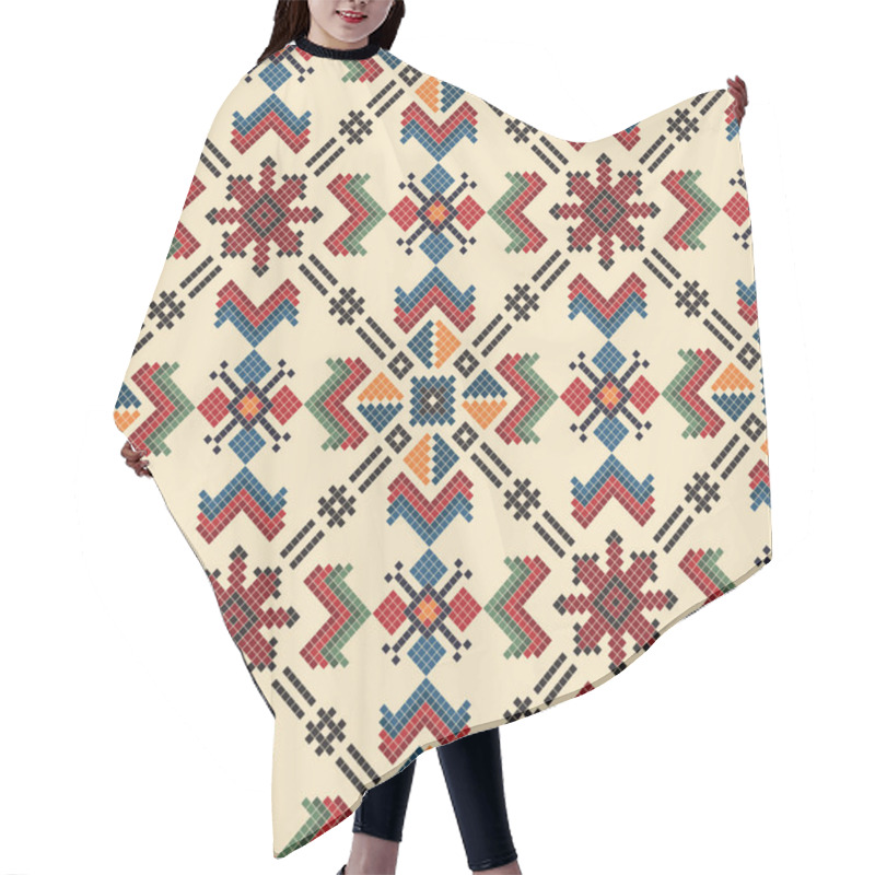 Personality  Traditional Bulgarian embroidery vector pattern hair cutting cape