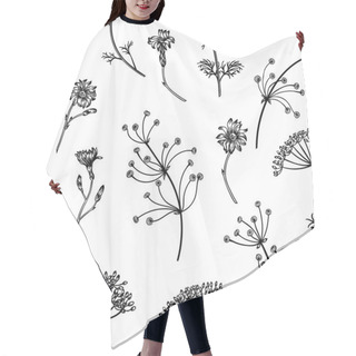 Personality  Seamless Pattern With Herbs Hair Cutting Cape