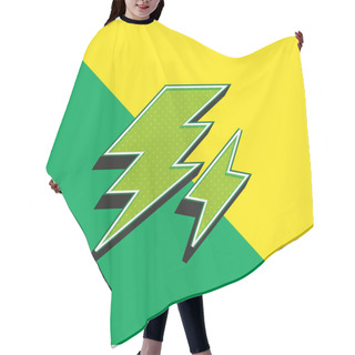Personality  Bolt Green And Yellow Modern 3d Vector Icon Logo Hair Cutting Cape