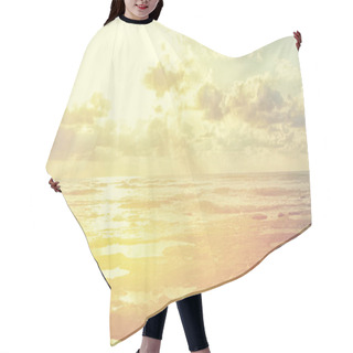 Personality  Background Of Beach And Sea At Sunset Colors Hair Cutting Cape