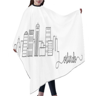 Personality  Orlando City Skyline Doodle Sign Hair Cutting Cape