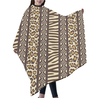 Personality  African Style Seamless With Wild Animal Skin Patterns Hair Cutting Cape