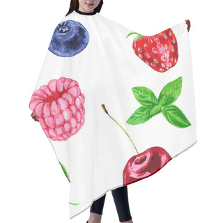 Personality  Vector Watercolor Berries Hair Cutting Cape