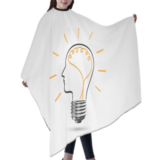 Personality  Light Bulb Metaphor For Good Idea, Inspiration Concept Hair Cutting Cape