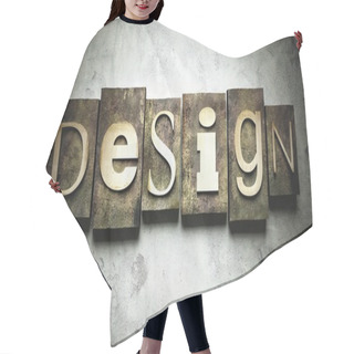 Personality  Design Concept With Vintage Letterpress Hair Cutting Cape