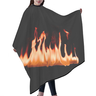 Personality  Close Up View Of Burning Orange Fire On Black Background Hair Cutting Cape