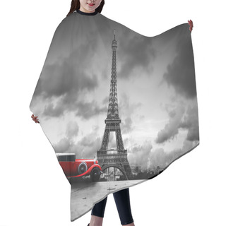 Personality  Effel Tower And Retro Car. Hair Cutting Cape